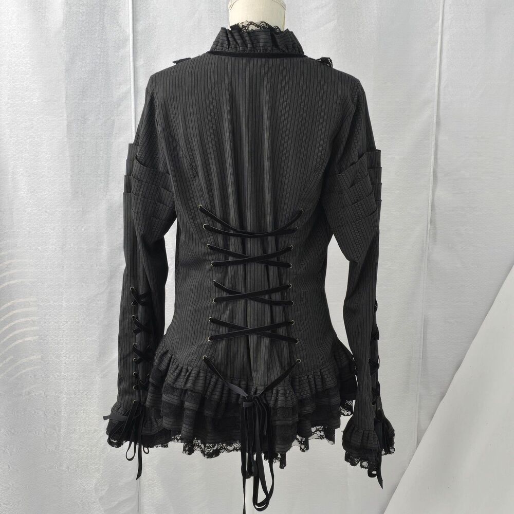 Spin Doctor 2XL Florence Victorian Gothic Steampunk Black Corset Lace Jacket - Picture 2 of 16